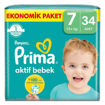 Prima Aktif Bebek Bezi 7 Beden 15+ Kg 34 Adet nin resmi