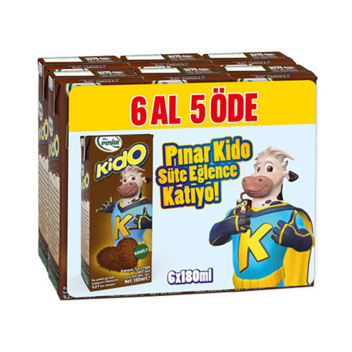 Pınar Kido Kakaolu Süt 6X200 Ml nin resmi