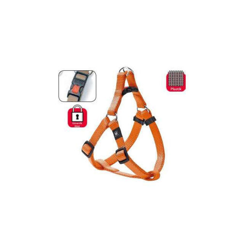 Karlıe Kilitli Göğüs Tasma M 40-70cm Turuncu nin resmi
