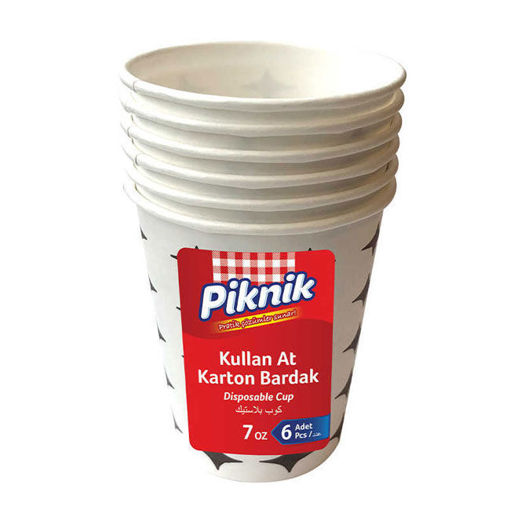 Piknik Karton Bardak 7 OZ 6 lı nin resmi