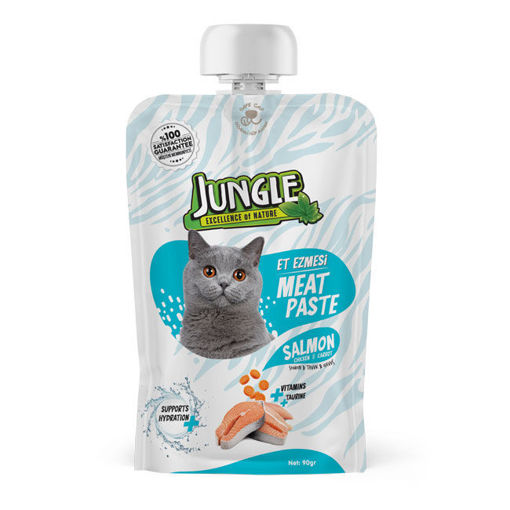 Jungle Kedi Et Ezmesi Taze Somonlu Tavuklu 90 G nin resmi