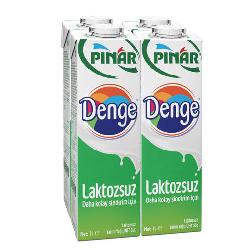 Pınar Denge Laktozsuz Süt 4'lü 1 Lt nin resmi
