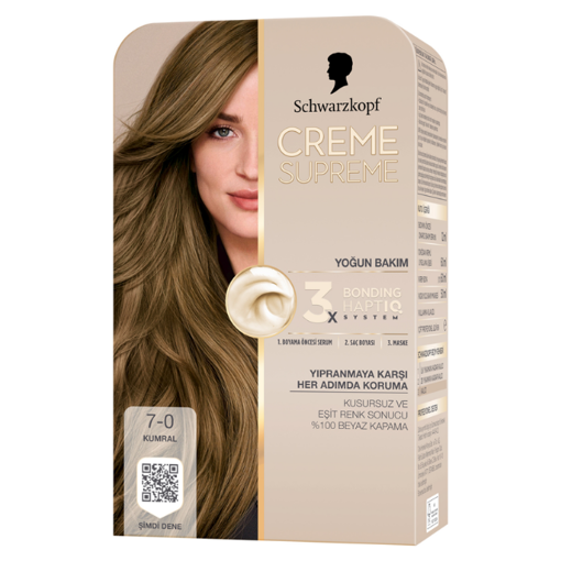 Schwarzkopf Creme Supreme Full Kit 7-0 Kumral nin resmi