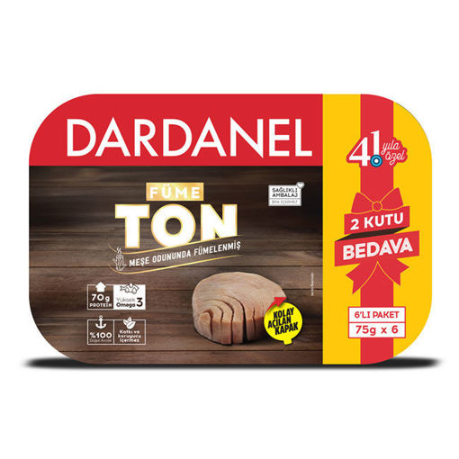 Dardanel Füme Ton Balığı 6 x 75 G nin resmi