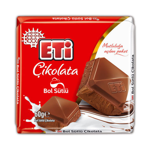Eti Bol Sütlü Kare Çikolata 60 Gr nin resmi