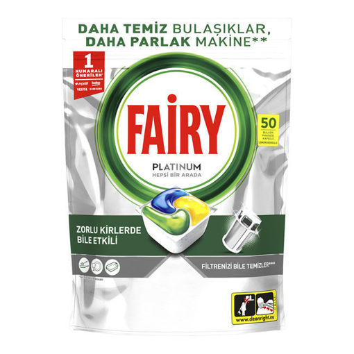Fairy Platinum 50  Yıkama Bulaşık Makinesi Deterjanı Kapsülü Hızlı Çözünme nin resmi