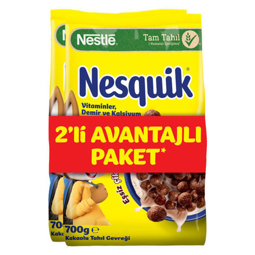 Nesquik Çikolatalı Mısır Gevreği 700 Gr + 700 Gr İkili nin resmi