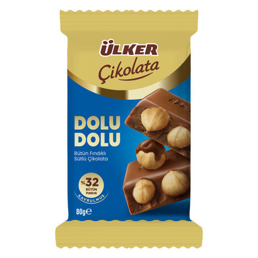 Ulker Dolu Dolu %32 Fındık Tablet Çikolata 80 Gr nin resmi