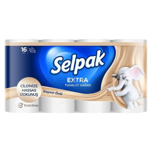 Selpak Tuvalet Kağıdı 16lı Extra Kaşmir Katkılı nin resmi