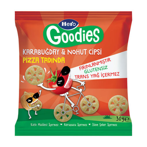 Hero Goodies Pizza Karabuğday Nohut Cipsi 30 Gr nin resmi