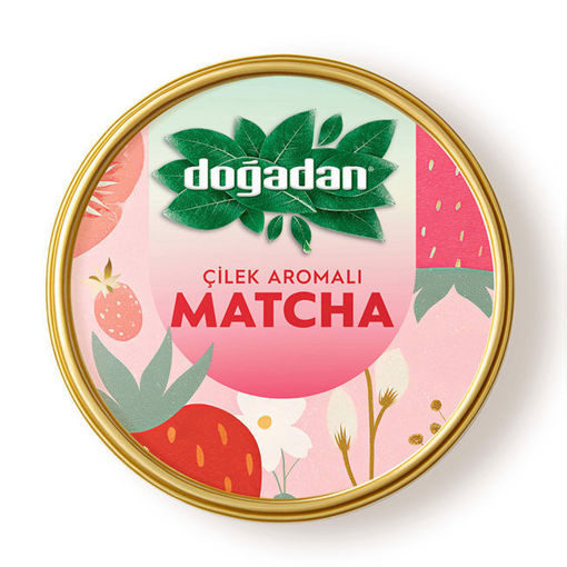 Doğadan Çilek Aromalı Matcha Yeşil Çay Tozu 25 G nin resmi