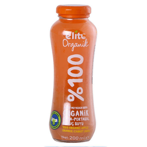 Elite Naturel Organik Sıkma Elma Portakal Havuç Suyu 200 Ml nin resmi