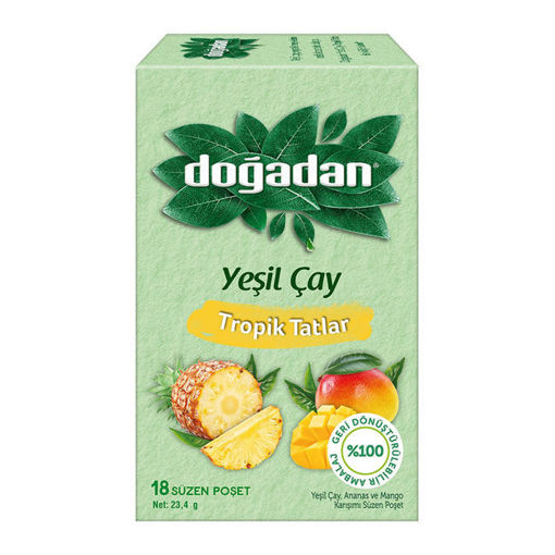Doğadan Yeşil Çay Tropik Tatlar 18'li 23,4 Gr nin resmi