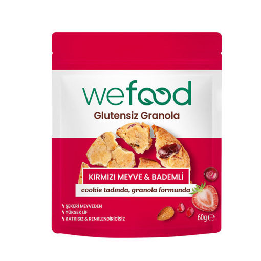Wefood Glütensiz Granola Kırmızı Meyveli & Bademli 60 Gr nin resmi