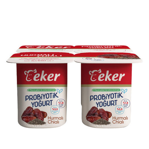 Eker Hurmalı Chialı Probiyotik Yoğurt 4x100g nin resmi