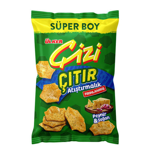 Ülker Çizi Çıtır Peynir & Soğan Süper Boy Çerez 120gr nin resmi
