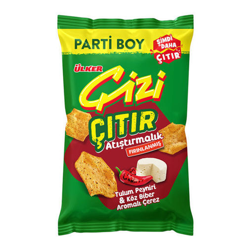 Ülker Çizi Çıtır Tulum Peyniri & Köz Biber Parti Boy 160gr nin resmi