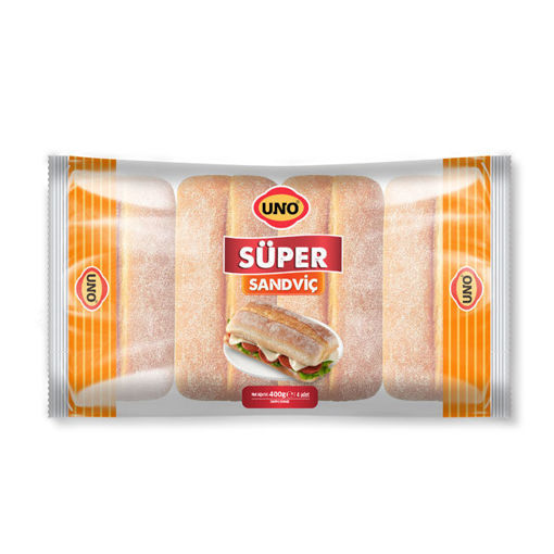 Uno Gurme Klasik Sandviç Ekmeği 4 Adet 400Gr nin resmi