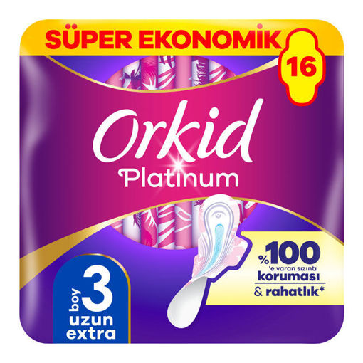 Orkid Platinum Dörtlü Hijyenik Ped Gece Ekstra 16'lı nin resmi