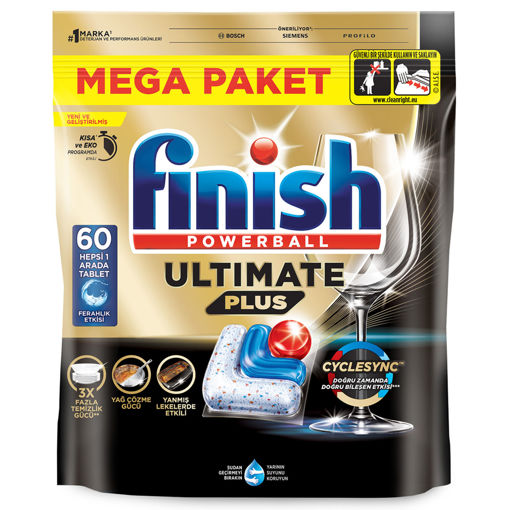 Finish Ultimate 60 Tablet Bulaşık Makinesi Deterjanı nin resmi