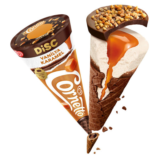 Cornetto Disc Vanilya Karamel 130gr nin resmi