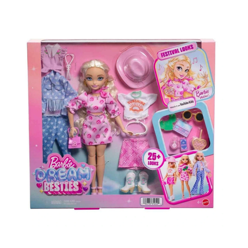 Barbie Dream Besties Festival Kombinleri Barbie Malibu Bebek ve Aksesuarları nin resmi