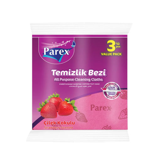 Parex Çilek Kokulu Temizlik Bezi 3'lü nin resmi