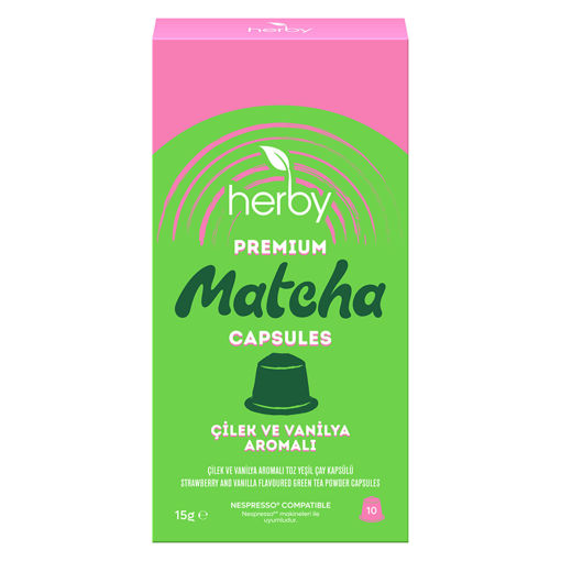 Herby MatchaÇilek ve Vanilya Aromalı Kapsül 10'lu 15 Gr nin resmi