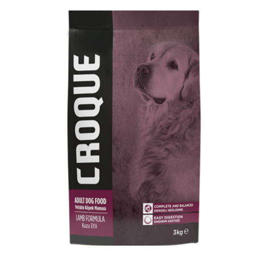 Croque Kuzu Etli 3 Kg Yetişkin Köpek Maması nin resmi