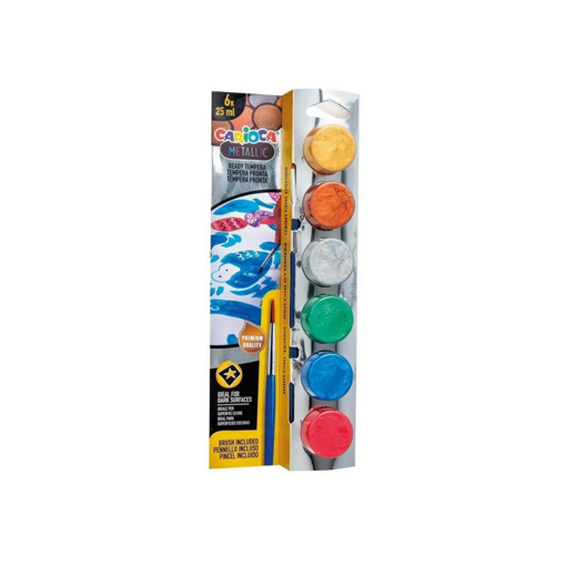 Carioca Metalik Tempera Fırçalı Suluboya Yıkanabilir 6x25 ml nin resmi