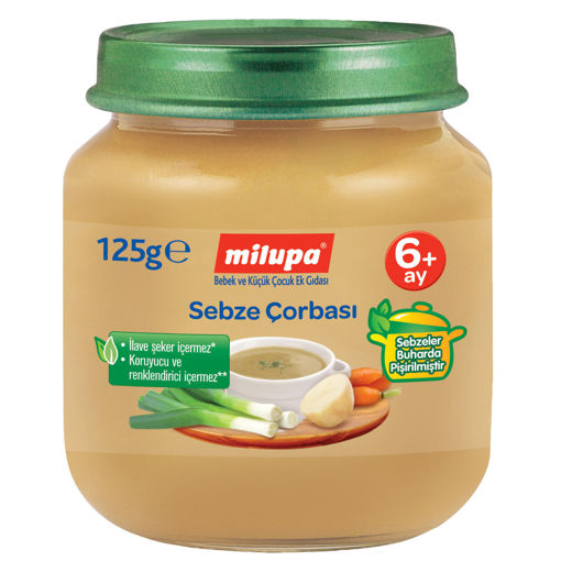 Milupa Sebze Çorbası Kavanoz 125 G 6+ Ay nin resmi