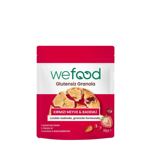 Wefood Glütensiz Granola Kırmızı Meyveli & Bademli 60 Gr nin resmi