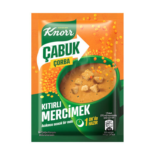 Knorr Çabuk Çorba Kıtırlı Mercimek 22 Gr nin resmi