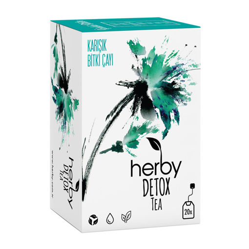 Herby Detox Tea Diyete Destek Detoks Bitki Çayı 20'li nin resmi