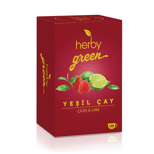 Herby Yeşil Çay Çilek & Lime 18'li 27 Gr nin resmi