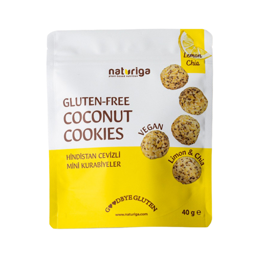 Naturiga Limon ve Chialı Hindistan Cevizli Kurabiye 40 Gr nin resmi
