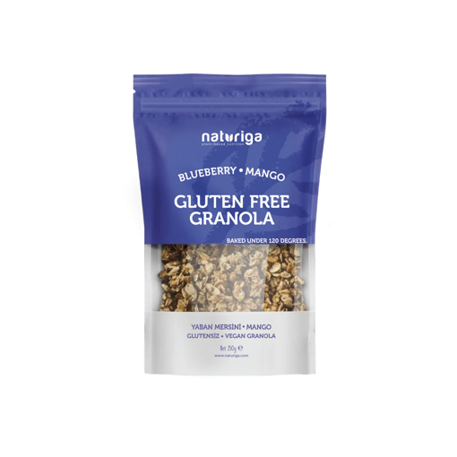 Naturiga Glutensiz Granola (Yaban Mersini, Mango) nin resmi