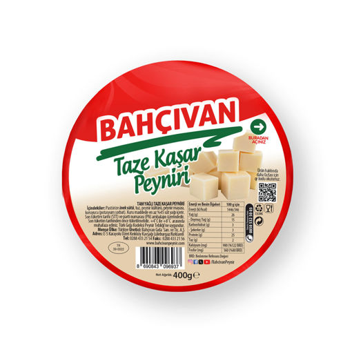 Bahçıvan Tam Yağlı Taze Kaşar Peyniri 400 Gr nin resmi