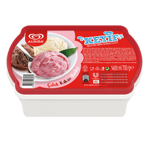 Algida Keyif Çilek Kakao Vanilya 1400 Ml nin resmi