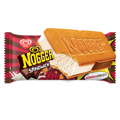 Algida Nogger Sandwich Çikolata Kaymak 145 Ml nin resmi
