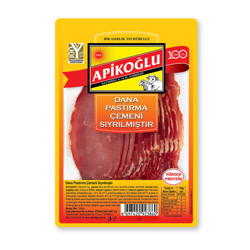 Apikoğlu Dana Pastırma Çemeni Sıyrılmış 90 Gr nin resmi