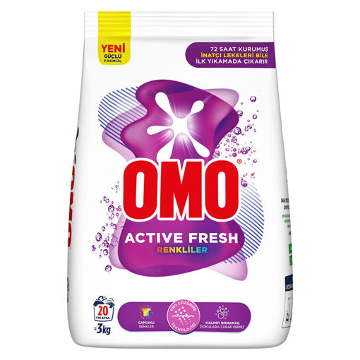 Omo Active Fresh Toz Çamaşır Deterjanı Renkliler 3 KG 20 Yıkama nin resmi