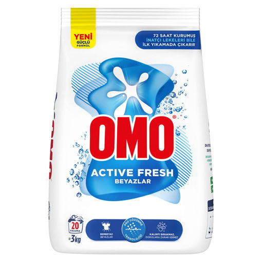 Omo Active Fresh Beyazlar Toz Çamaşır Deterjanı 3 KG 20 Yıkama nin resmi