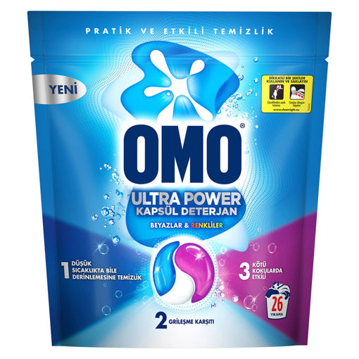Omo Ultra Power Kapsül Deterjan 26 Kapsül 338 Gr nin resmi