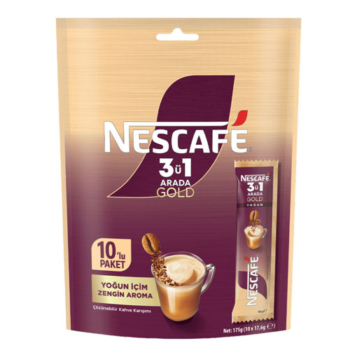 Nescafe 3ü1 Arada Gold Yoğun Çoklu Paket 10 x 17.6 Gr nin resmi