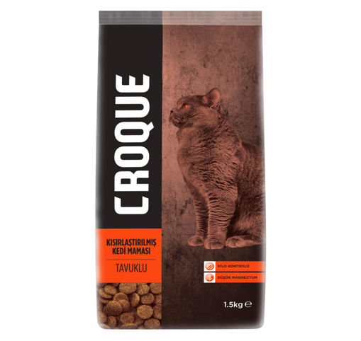 Croque Kısırlaştırılmış Kedi Kuru Mama Tavuk Etli 1,5Kg nin resmi
