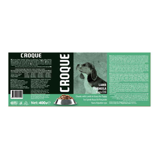 Crocus Kuzu Etli 400 Gr Yavru Konserve Köpek Maması nin resmi