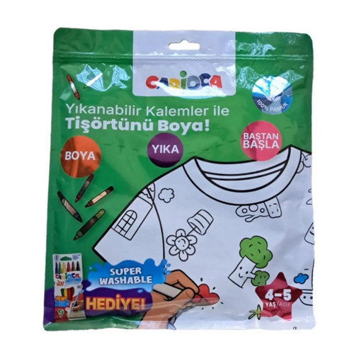 Kalem Hediyeli Boyanabilir Tişört 4-5 Yaş nin resmi