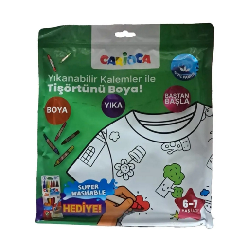 Kalem Hediyeli Boyanabilir Tişört 6-7 Yaş nin resmi