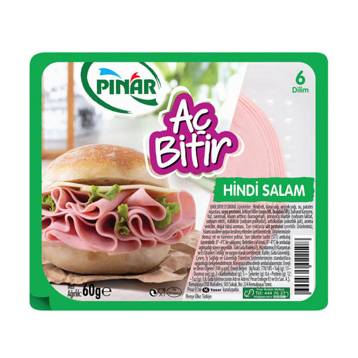 Pınar Aç Bitir Hindi Salam Büyük Dilim 60 Gr nin resmi